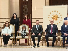 الرئيس التركي رجب طيب أردوغان يستقبل سفراء خمس دول من بينهم السفير اللبناني منير عانوتي